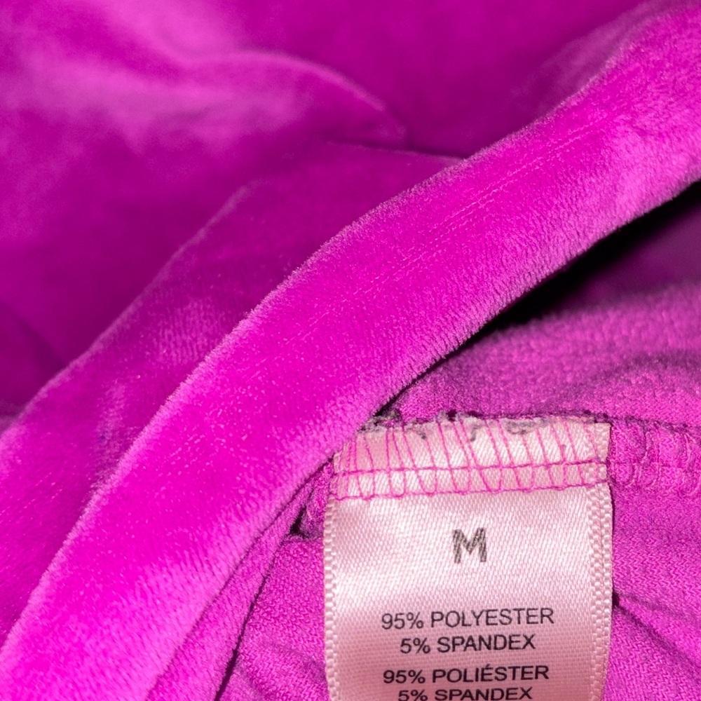 Juicy Couture Purple/Pink Velour Rhinestone Logo Pullover Size M P2P 22” - Picture 4 of 5